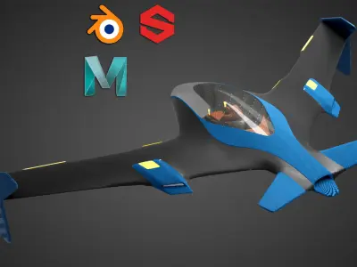 Aero Jet Low-poly 3D model