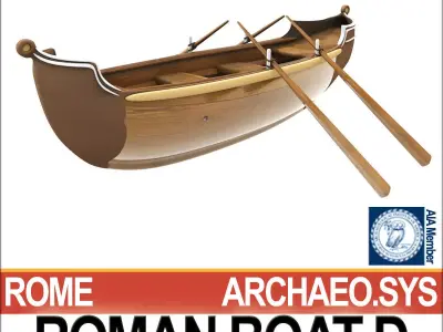 Ancient Roman Boat D 3D model