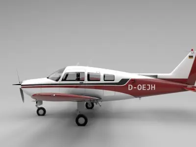 Beechcraft C-23 Sundowner Airplane Low-poly 3D model