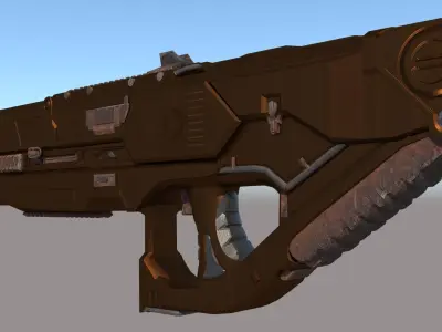 Sci-fi Assult Rifle Low-poly PBR Textures Free low-poly 3D model