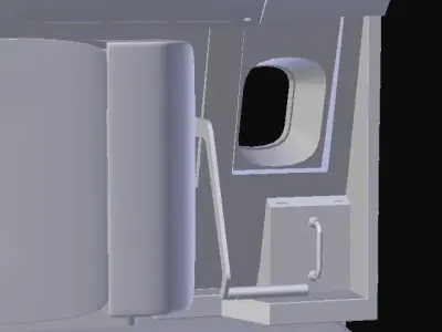 INTERIOR - Cabin Door Planes Low-poly 3D model