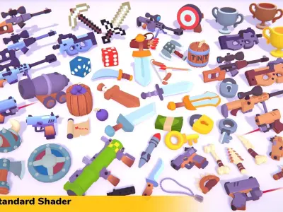 Hypercasual Action Props Pack Volume 4 Low-poly 3D model