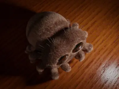 Stylized cute spider 3D model
