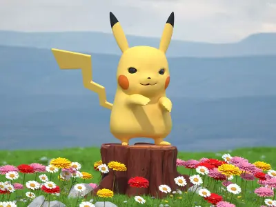 Pikachu Character Rigged 3D model