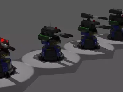 High Quality Detailed Battle Turret 3D model