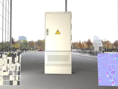 Electrical Distribution Cabinet 66 Low-poly 3D model