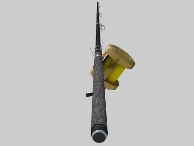 Shimano Fishing Rod and Reel Low-poly 3D model