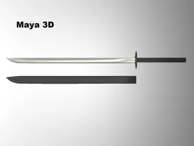 katana and sheath 3D model