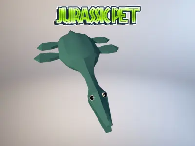 Macroplata jurassic pet Low-poly 3D model