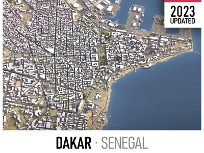Dakar - 3D City Model Low-poly 3D model
