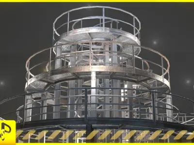 Stairs pack Low-poly 3D model