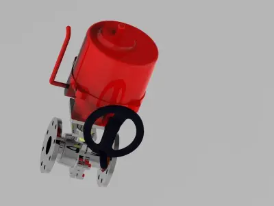 HQ Series Quarter-turn Electric Actuator Valve 3D model