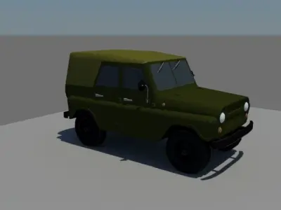 UAZ-469 military jeep Low-poly 3D model
