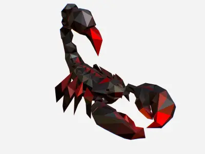 Scorpion - Black Scorpio Animated Low Poly Art  Low-poly 3D model
