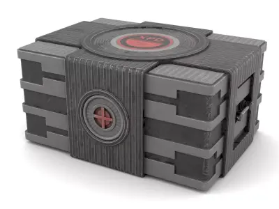 Black Sci-Fi Case Low-poly 3D model