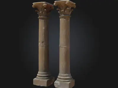 Corinthian Pillars  Ornate Columns of Classical Grandeur 3D model