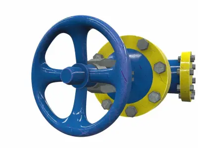 Industrial pipeline valve 4 3D model