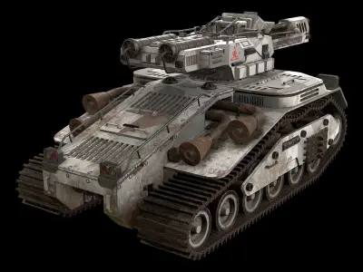 Tank Concept - 3 - Grey Camouflage Low-poly 3D model