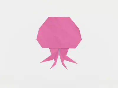 Origami Jelly fish Low-poly 3D model
