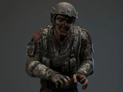 Military zombie set2 Low-poly 3D model