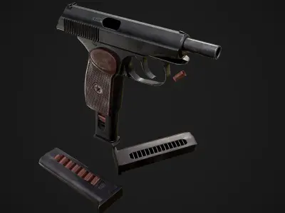 Pistol Makarov Low-poly 3D model