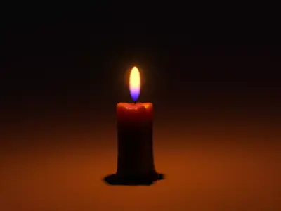 Candle burning Free 3D model