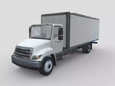 Hino 338 low poly box truck no logos used Low-poly 3D model