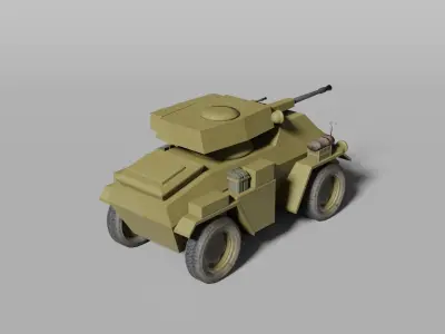 Historical British armoured car from WW 2 3D model