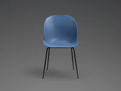 Kempton Dining Chair blue Low-poly 3D model