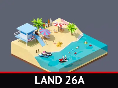 land 26A Low-poly 3D model