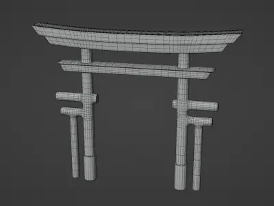 Torii Gate Low-poly 3D model