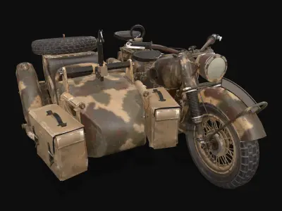 Motorcycles R75 Low-poly 3D model