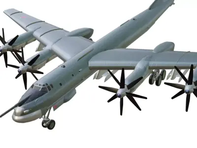 Tupolev Tu-95 Low-poly 3D model