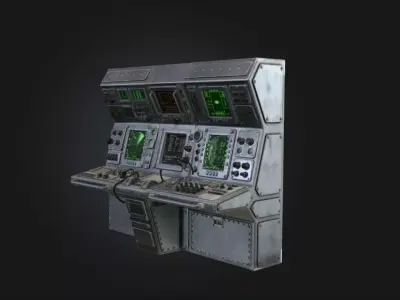 Sci Fi Dashboard  Game Ready Radar Station PBR Low-poly 3D model
