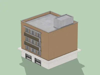 Commercial-residential building 3D model