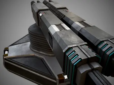 Sci-Fi Turret  Low-poly 3D model