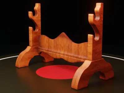 Katana two samurai swords Low-poly 3D model