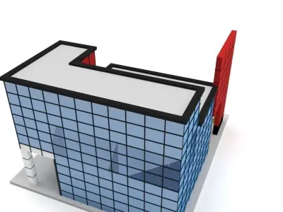 3D Low Poly McDonalds Building Low-poly 3D model