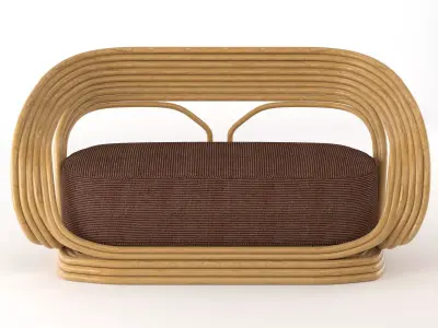 RATTAN SOFA summer interior Free 3D model