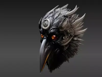 Eclipse Raven 3D Print Model Full-Face Raven  3D model