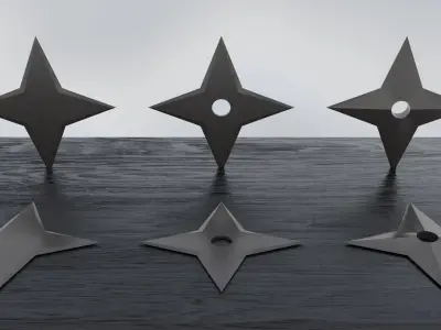 Shuriken Collection Bundle - Game Ready Low-poly 3D model