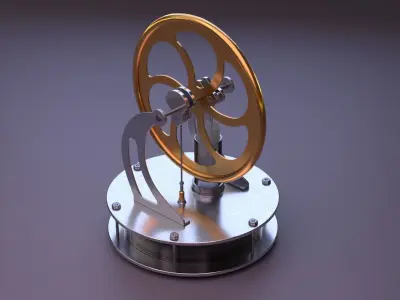 Stirling Motor Free 3D model
