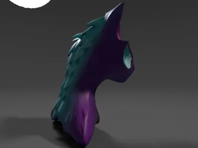 Bat Cat sculpture Free low-poly 3D model