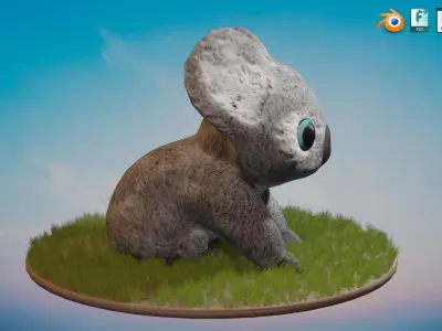 Australian Koala with Textures Low-poly 3D model