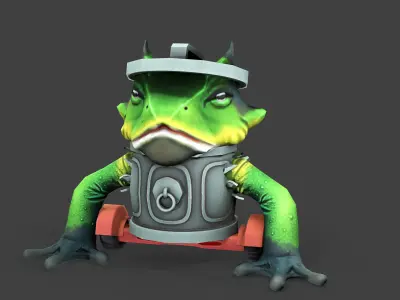 Toad warrior Free low-poly 3D model