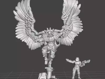 6MM SCALE ARCHANGEL LORD MINIATURE MODEL SCIFI OR FANTASY GAMES 3D print model