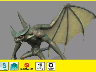 Monster Bat Low-poly 3D model