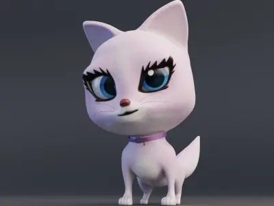 Catoon Cat Rigged Free low-poly 3D model