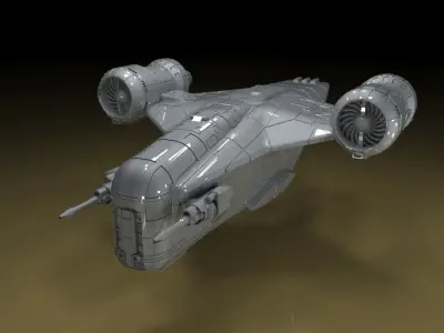 Razor Crest Spaceship with moving parts 3D Model ready to Print 3D print model