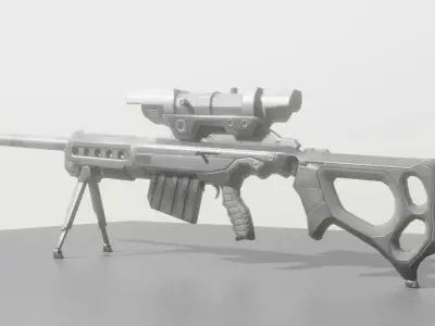 KSR28 Sniperrifle Blender 2-82a Version Free low-poly 3D model